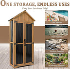 PetsCosset Outdoor Storage Cabinet Waterproof, Outdoor Storage Shed with Shelves, Wood & Metal Patio Backyard Garden Storage Cabinet Tool Organizer for Outside - Image 5