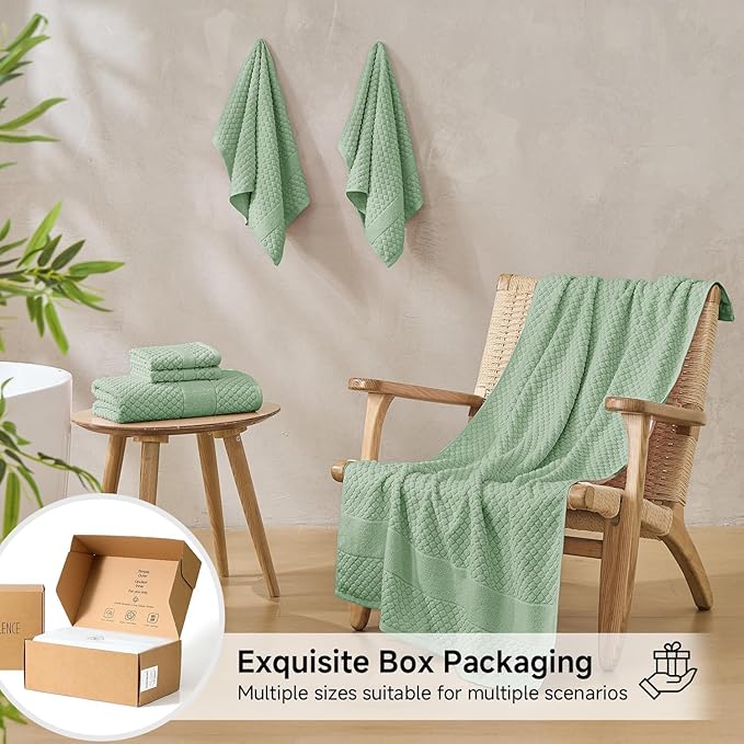 Simple&Opulence 6 Piece Luxury Towel Set, 100% Cotton Bathroom Towels - Image 6