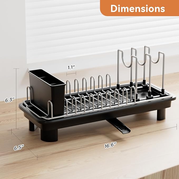Small Dish Drying Rack, Compact Dish Drainer - Image 5