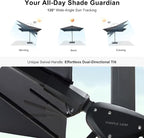 PURPLE LEAF 8.8' X 8.8' Left-right Tilt Patio Umbrella with Base Outdoor Cantilever Swivel Square Umbrella with Tilt Aluminum Offset Umbrella with 360-degree Rotation for Garden Deck Pool Patio Grey - Image 3