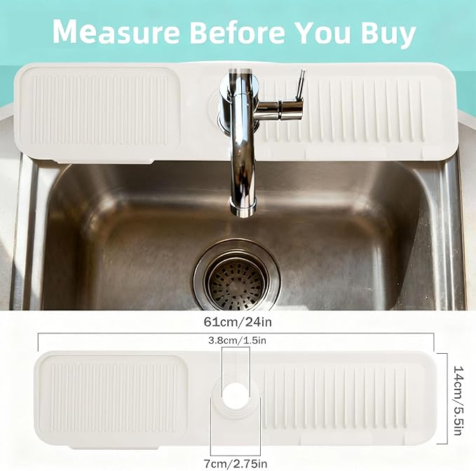 24 Inch Longer Faucet Mat, kitchen sink splash guard-Kitchen Sink Faucet Mat - Image 4