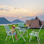 VINGLI Patio Lawn Webbed Folding Chairs1 Piece, Outdoor Beach Chair Portable Dining Chair for ir for Outdoor Yard, Garden(Green, Classic) - Image 7