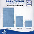 DAN RIVER 8 PC Luxury Bath Towels - Image 2