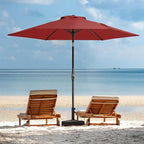 JEAREY 7.5FT Patio Umbrella Outdoor Market Umbrella with 6 Sturdy Ribs, Push Button Tilt/Crank Table Umbrella for Garden, Deck, Backyard and Pool, Red - Image 9