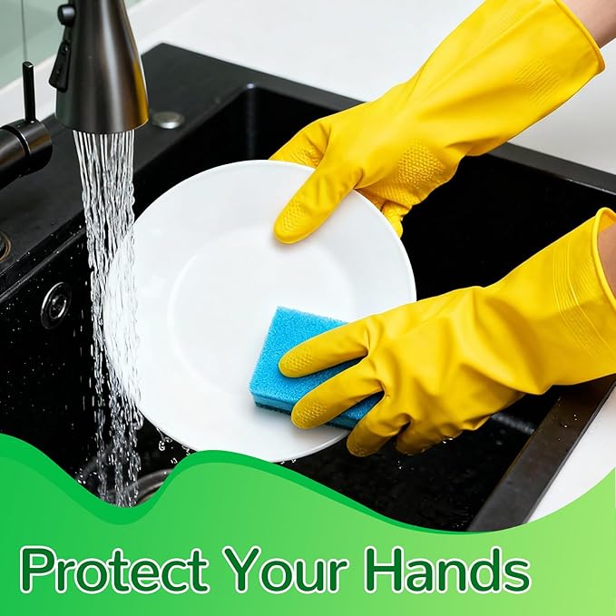 36 Pairs Rubber Dishwashing Gloves, Reusable Household Cleaning Gloves - Image 7