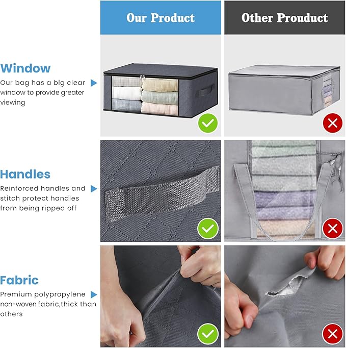 HomeHacks 6-Pack Clothes Organizer Storage Bags Foldable Storage Box - Image 4