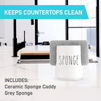 Ceramic Sponge Holder for Kitchen Sink – White Sink Caddy Organizer – Farmhouse - Image 2
