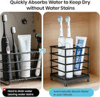 BOTEMY Toothbrush Holders with Quick Drying Mat—Black Toothbrush and Toothpaste - Image 5