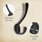 Heavy Duty Cast Iron Wall Hooks Non Rusting - Image 4