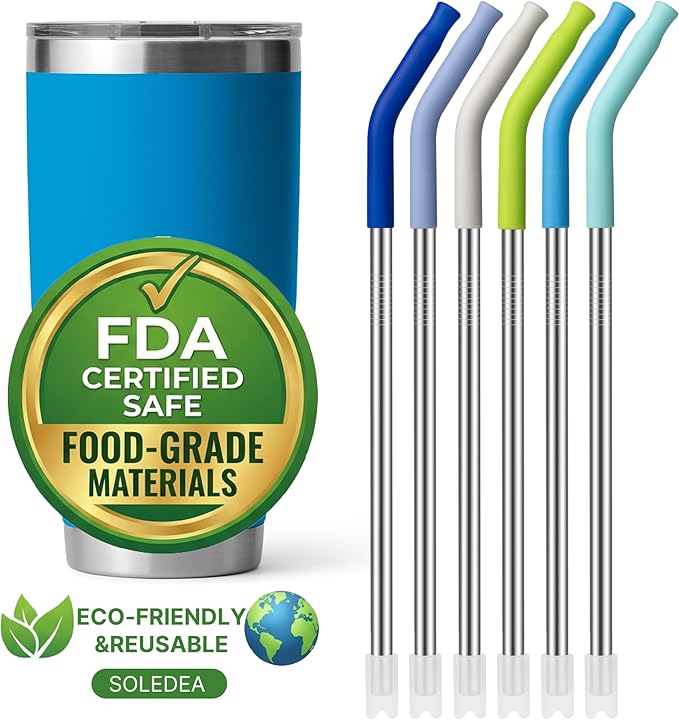 6 Pcs Reusable Metal Straws - Image 8