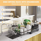 Dish Drying Rack Extendable Dish Rack Rustproof Carbon Steel - Image 5