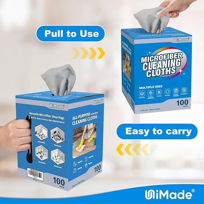 Microfiber Cleaning Cloth, 100 Sheets Microfiber Towels - Image 7