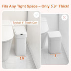 9L/2.4Gal Touchless Bathroom Trash Can, 0.2s Motion Sensor Auto-Close, IPX5 - Image 3