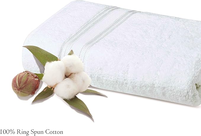 Large Bath Towels Set of 4 – 27x54 Inches – 100% Cotton – Quick Dry & Highly - Image 6