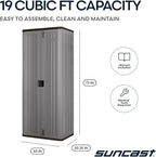 Suncast Tall Storage Cabinet, Platinum Resin Garage Storage Cabinet with Doors & Shelves, Plastic, Lockable, Freestanding Utility Closet for Tools & Supplies, Made in USA - Image 3