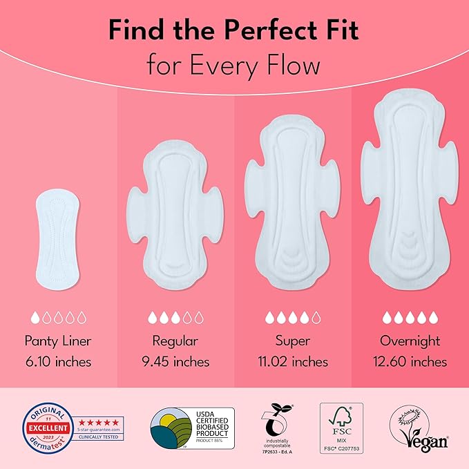 Sparkle Sanitary Pads for Women Overnight, Plant-Based Maxi Pads - Image 9