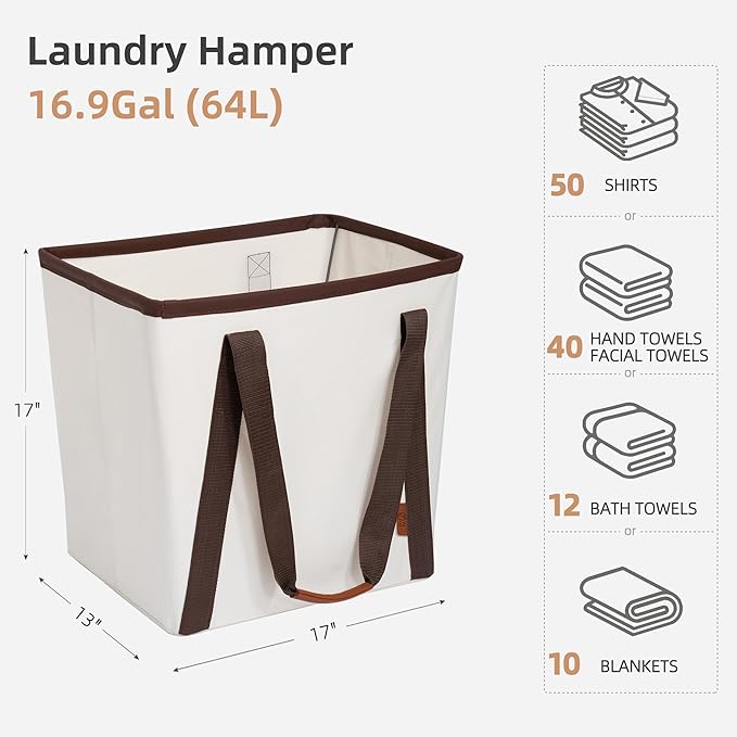 STORAGE MANIAC Collapsible Laundry Caddy, 64L Large Collapsible Laundry Basket - Image 4