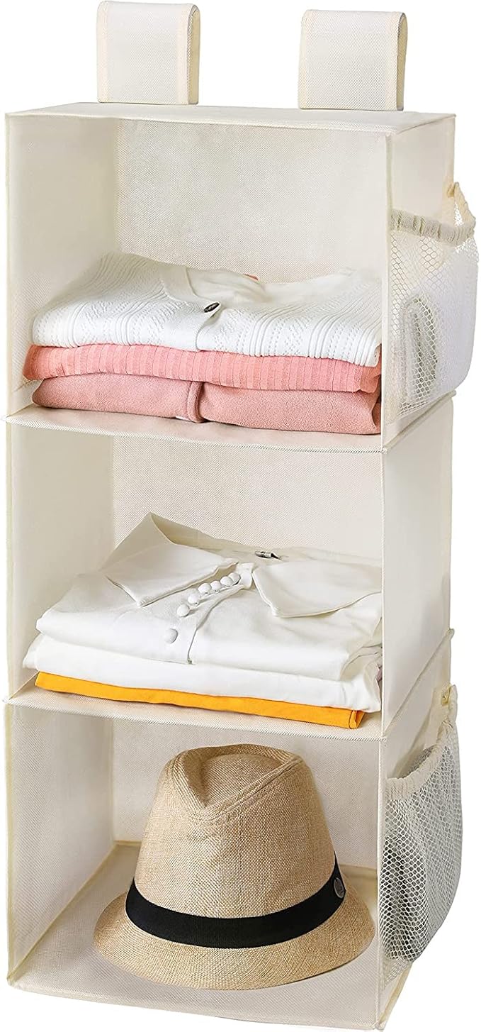 MAX Houser 3-Shelf Hanging Closet Organizers, Collapsible Closet Hanging Shelves - Image 4