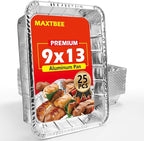 Aluminum Pans Foil Pans, 25 Pack 9x13 Disposable Trays Half Size Tin Pans Heavy by Unknown