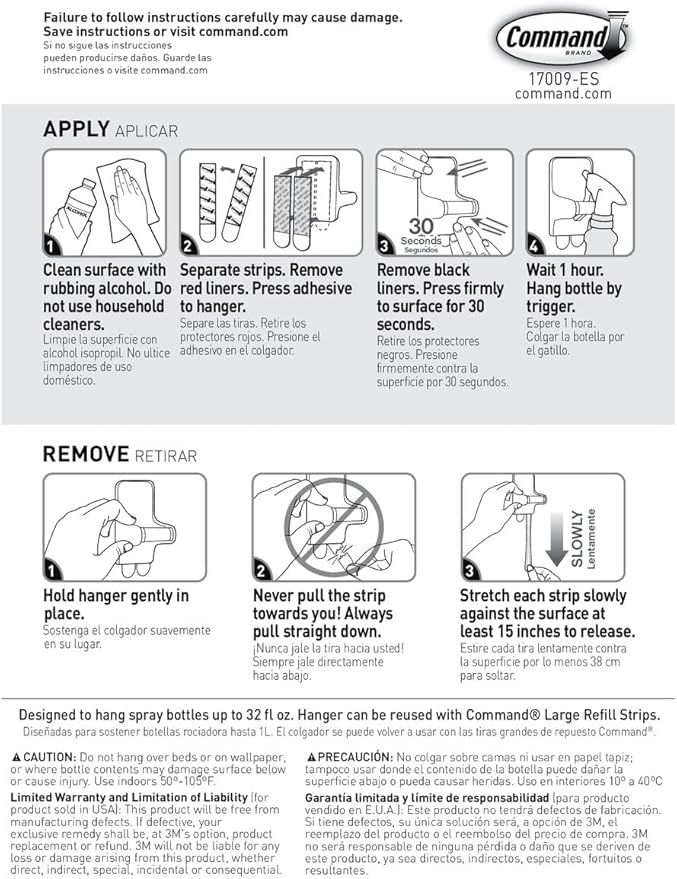 Command Spray Bottle Hangers, Holds up to 32 fl oz, 2 Hangers - Image 9