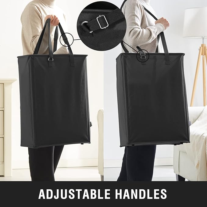 Slim Laundry Hamper with Adjustable Long Handles, 45L Small Laundry Baskets - Image 2