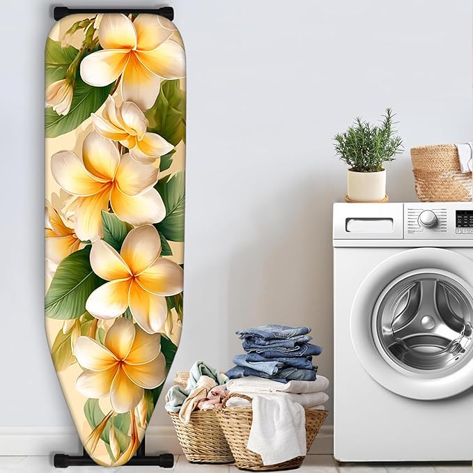 Nuxovilar Yellow & White Floral Pattern Ironing Board Cover, 15×54 inch - Image 3
