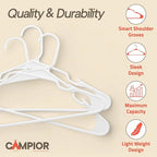 White Plastic Hangers 50 Pack– Heavy-Duty Plastic Hangers Slim and Space-Saving - Image 4