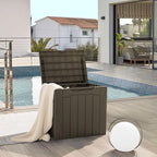 JUMMICO 31 Gallon Resin Deck Box Waterproof Indoor Outdoor Storage Boxes for Patio Furniture Cushions and Garden Tools (Brown) - Image 3