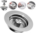 3-in-1 Kitchen Sink Drain Strainer Stopper – 304 Stainless Steel Pop Up Sink by PROFECTUS