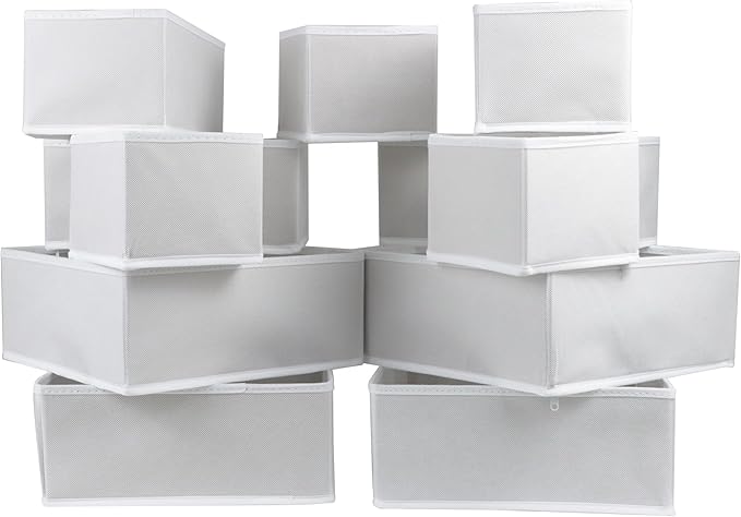 12 Pack Drawer Organizer Clothes, Foldable Fabric Dresser Organizer Closet - Image 2