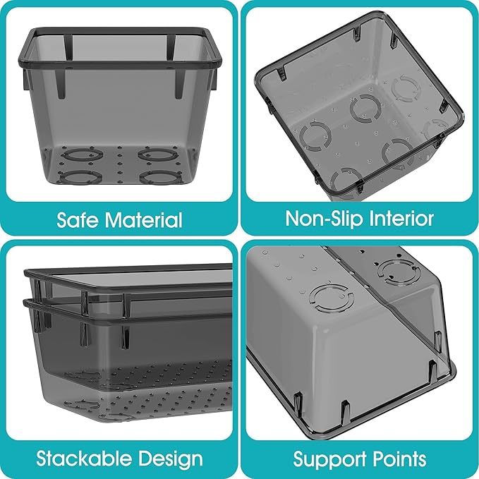 33 PCS Clear Plastic Drawer Organizers Set, 4 Size Desk Drawer Organizer Trays - Image 3
