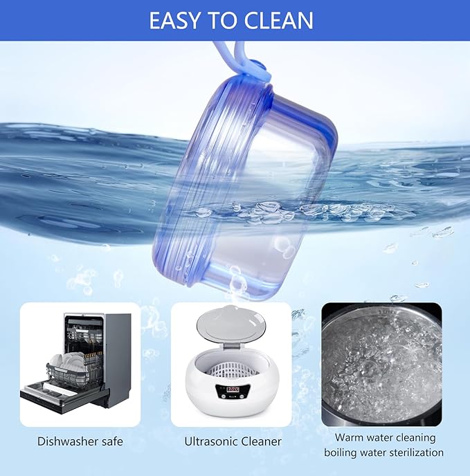 Leak Proof Portable Denture Bath Case Denture Cleaning Cup, False Teeth Holder - Image 4