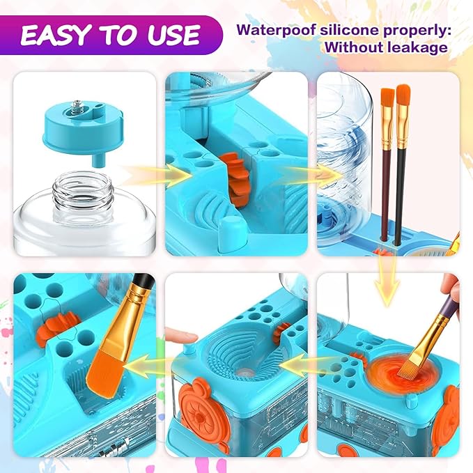 New Paint Brush Cleaner Tool, Brush Rinser Cup Painting Running Water - Image 5
