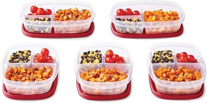 Rubbermaid EasyFindLids Meal Prep Containers 5.1 Cup Red - Image 4