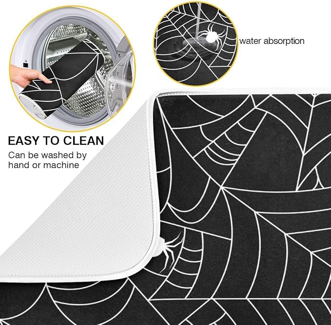 Halloween Spooky Spider Web Dish Drying Mat - Image 2