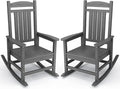 KINGYES HDPE Patio Rocking Chair Set of 2, Outdoor Rocking Chairs Porch Rocker for Adults, Grey by KINGYES