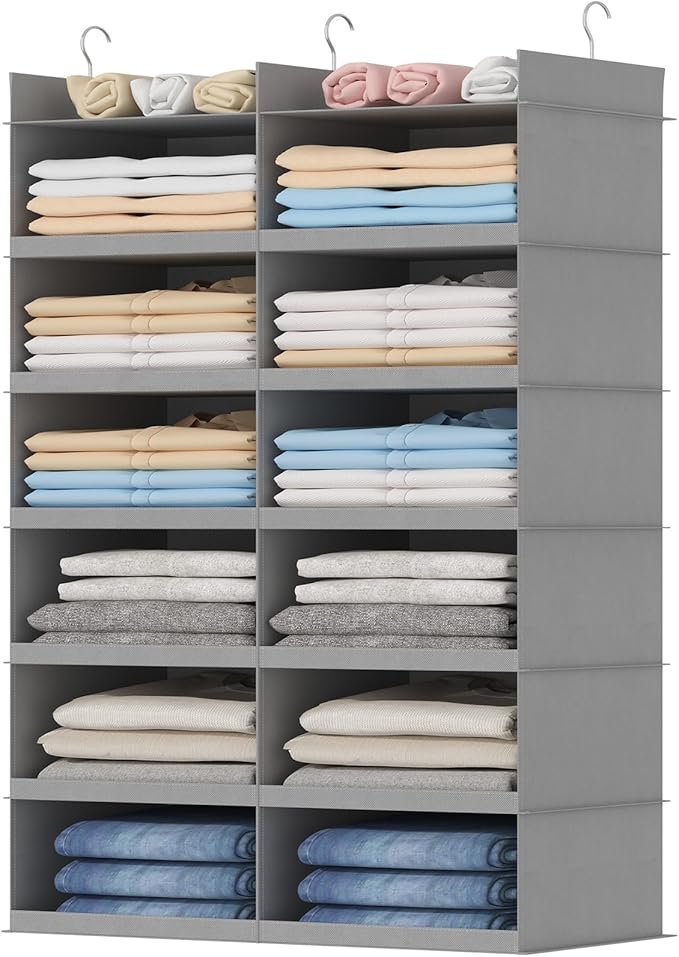 Lifewit Dual-Row Shelf Hanging Closet Organizer and Storage, Clothes Shelves by Lifewit