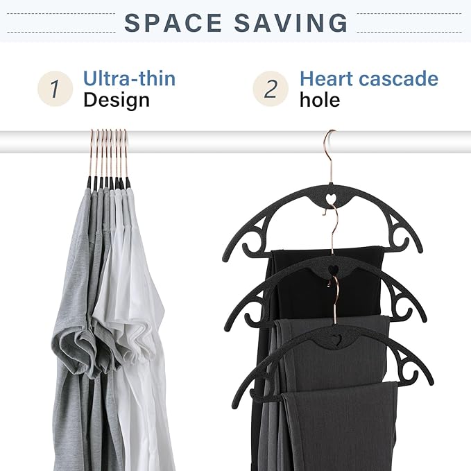 IEOKE Velvet Hangers 30 Pack: Felt Clothes Hangers Heavy Duty Shirt Sweater - Image 5