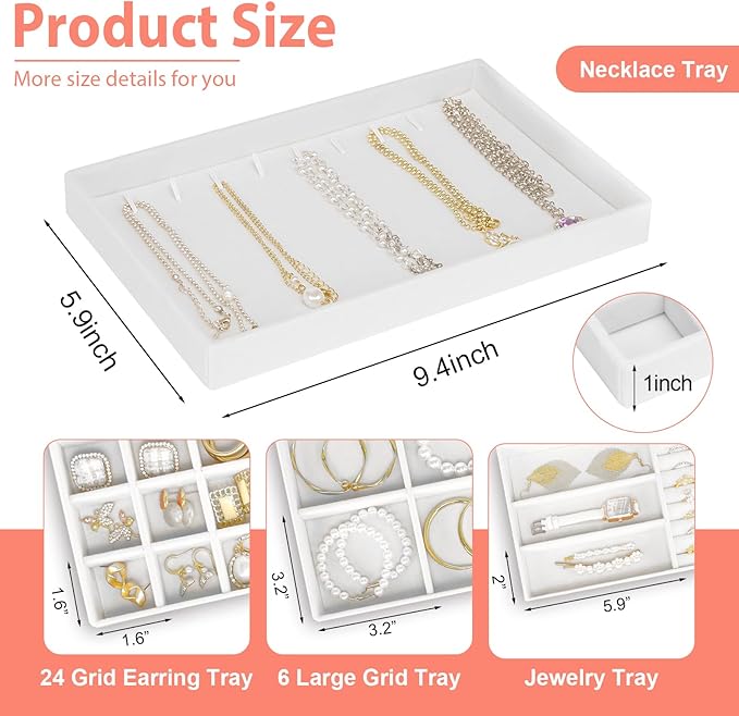 Cirhy 4 Stackable Jewelry Organizer Trays - Image 4