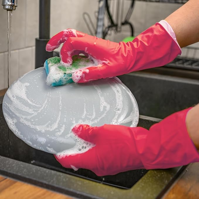 ForPro Natural Rubber Gloves, 6 Pairs Reusable Multi-Purpose Household Cleaning - Image 6