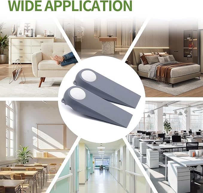 Door Stoppers for Bottom of Door, Rubber Door Stopper Wedges, Door Holders for - Image 9