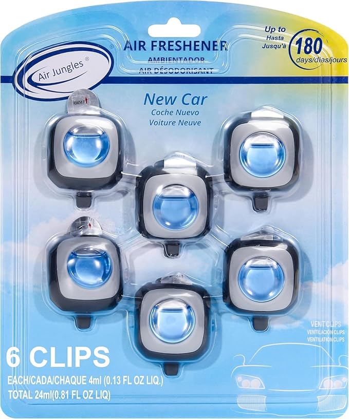 Air Jungles New Car Scent Car Air Freshener Vent Clip, Natural Essential Oil by AirJungles