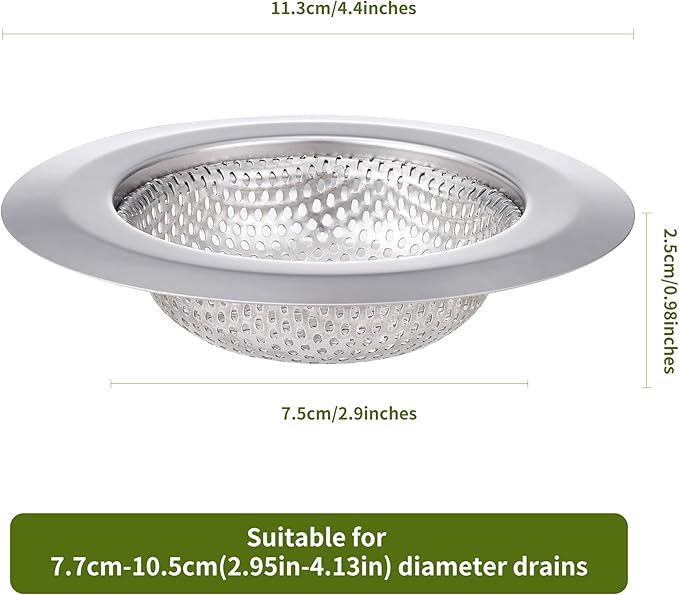 2Pcs Kitchen Sink Drain Strainer, Stainless Steel Kitchen Sink Strainer - Image 7