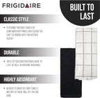 Frigidaire Carmen 2-Piece Cotton Kitchen Towel Set-Black and Square Print - Image 3