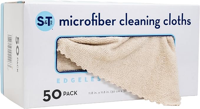 S&T INC. 50 Pack Microfiber Cleaning Cloth by STINC