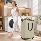 Laundry Basket with Wheels, Collapsible Laundry Baskets, Laundry Hamper with - Image 3