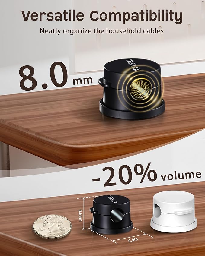 Magnetic Cord Holder 360°Rotation Cord Organizer, Phone Charging Wire Holder - Image 7