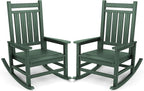 SERWALL Oversized Outdoor Rocking Chair Set of 2, HDPE Rocker for Adults, Patio Rocking Chairs for Porch, Green by SERWALL