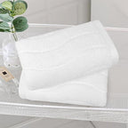 White Hand Towels for Bathroom Wavy Jacquard - Image 3