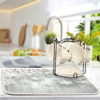 ALAZA Silver Christmas Tree Snowflake Dish Drying Mat - Image 5